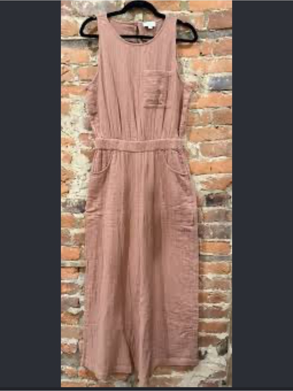 LOFT Sleeveless Mauve-Taupe Midi Jumpsuit
